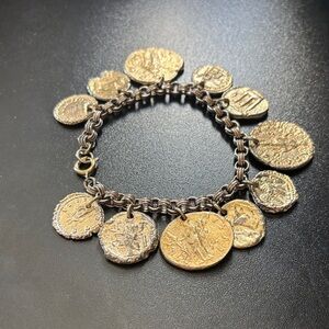 Goldtone Coin Charm Bracelet